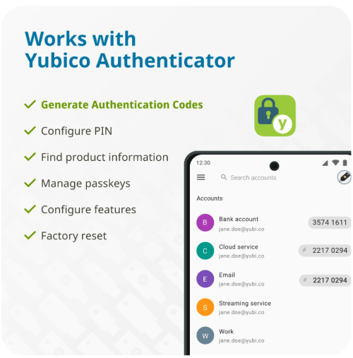 מפתח אבטחה Yubico YubiKey 5C NFC | USB-C + NFC