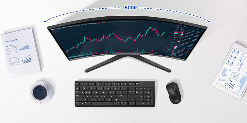 מסך Samsung קעור 1500R לחוויית צפייה סוחפת