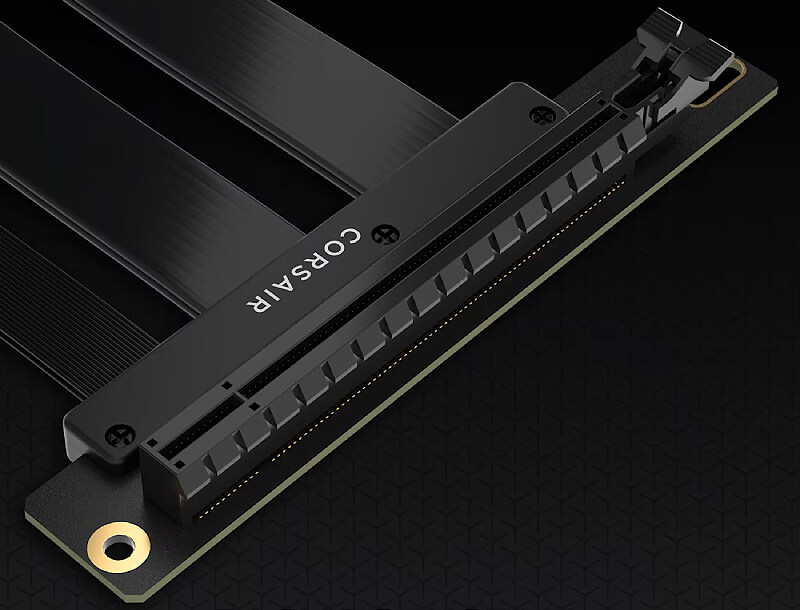 צד חיבור כרטיס המסך של כבל Corsair Premium PCIe 5.0 Riser Cable