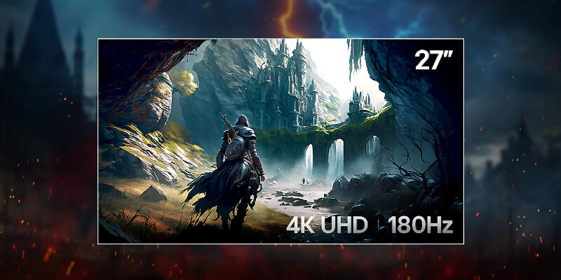 תמונת 4K UHD מפורטת במסך הגיימינג LG 27G810A-B עם פאנל IPS