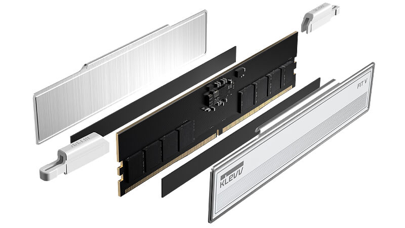 KLEVV FIT V Ceramic White DDR5 memory construction