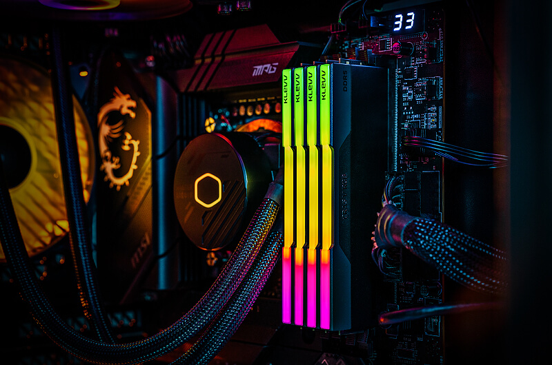 KLEVV CRAS V RGB Black DDR5 memory in a desktop system