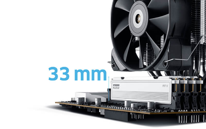 KLEVV FIT V White low-profile DDR5 memory with CPU cooler clearance