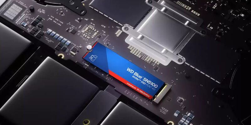 WD Blue SN5100 M.2 NVMe SSD installed in a compatible system