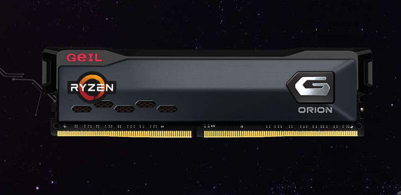 מודולי זיכרון GeIL ORION AMD Edition DDR4 עם גופי קירור אפורים