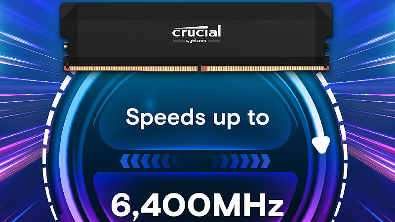 ביצועי זיכרון Crucial DDR5 Pro במהירות 6400MT/s