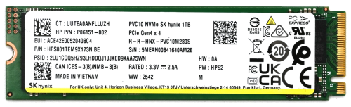 HFS001TEM9X173N כונן קשיח SK Hynix 1 TB PVC10 M.2 2280 PCIe NVMe SSD HFS001TEM9X169N Gen4 x4
