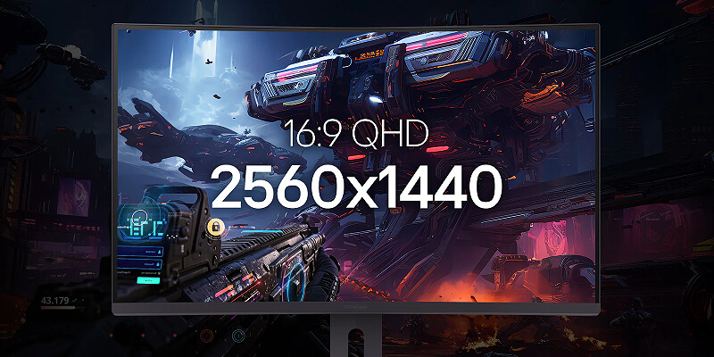 תצוגת QHD ברזולוציית 2560 x 1440 במסך LG UltraGear 32G600A-B