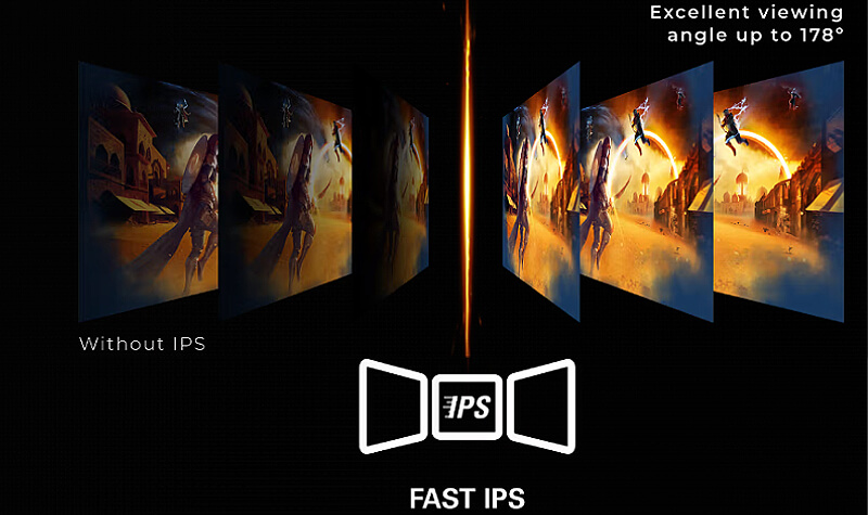 זוויות צפייה של פאנל Fast IPS במסך AOC 24G4ZRE