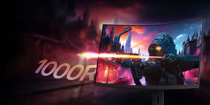 תצוגת VA קעורה 1000R במסך LG UltraGear 32G600A-B
