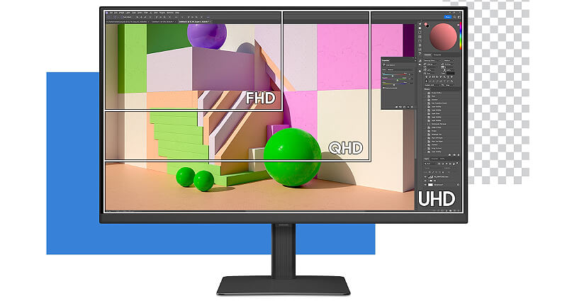 פירוט 4K UHD במסך Samsung ViewFinity S8 S80D