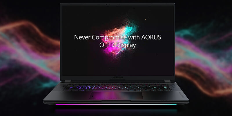 מסך OLED WQXGA 240Hz של Gigabyte AORUS MASTER 16
