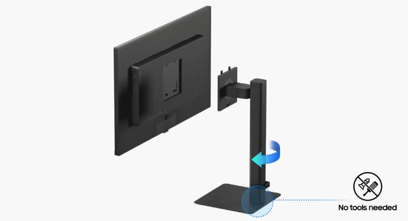 הרכבה ללא כלים של Easy Setup Stand במסך Samsung ViewFinity S8 S80D