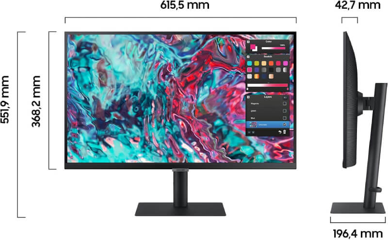 המעמד הארגונומי המתכוונן של Samsung ViewFinity S8